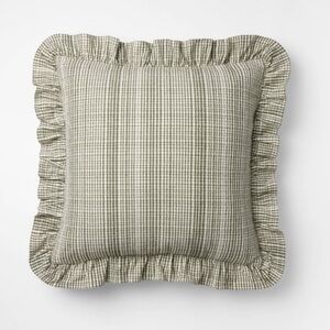 Oversize 24” Plaid Green Ruffle Pillow Studio McGee Christmas Holiday 2025